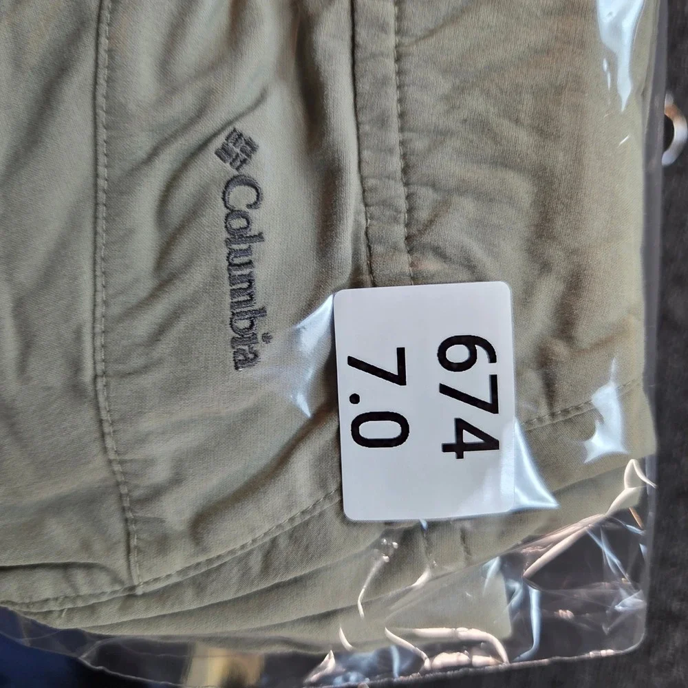 Columbia Hiking Shorts Women 31 Tan Drawstring Capri‎ Cargo Gorpcore Outdoor